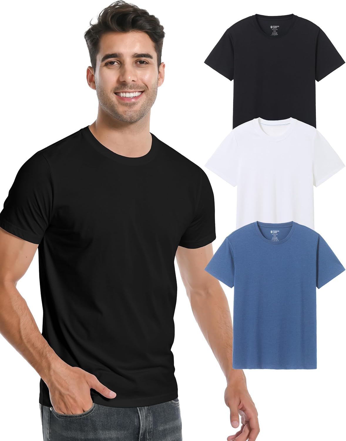 Pioneer Camp Mens Bamboo Viscose T Shirt Ultra Soft Casual Tee