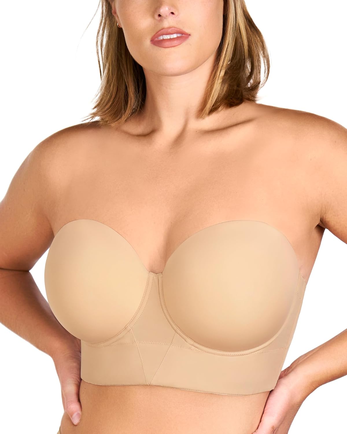 HSIA Strapless Bras for Women: Supportive Longline Bandeau