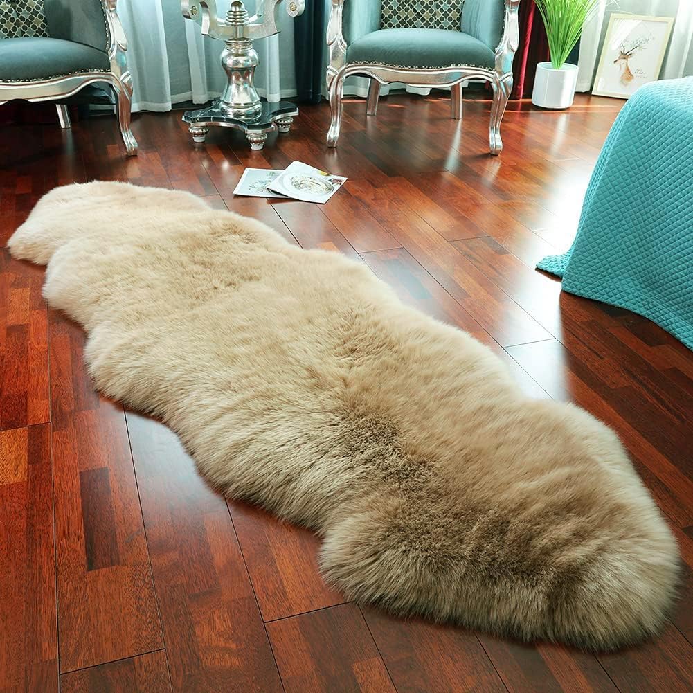 Genuine Sheepskin Area Rug for Living Room and Bedroom Use