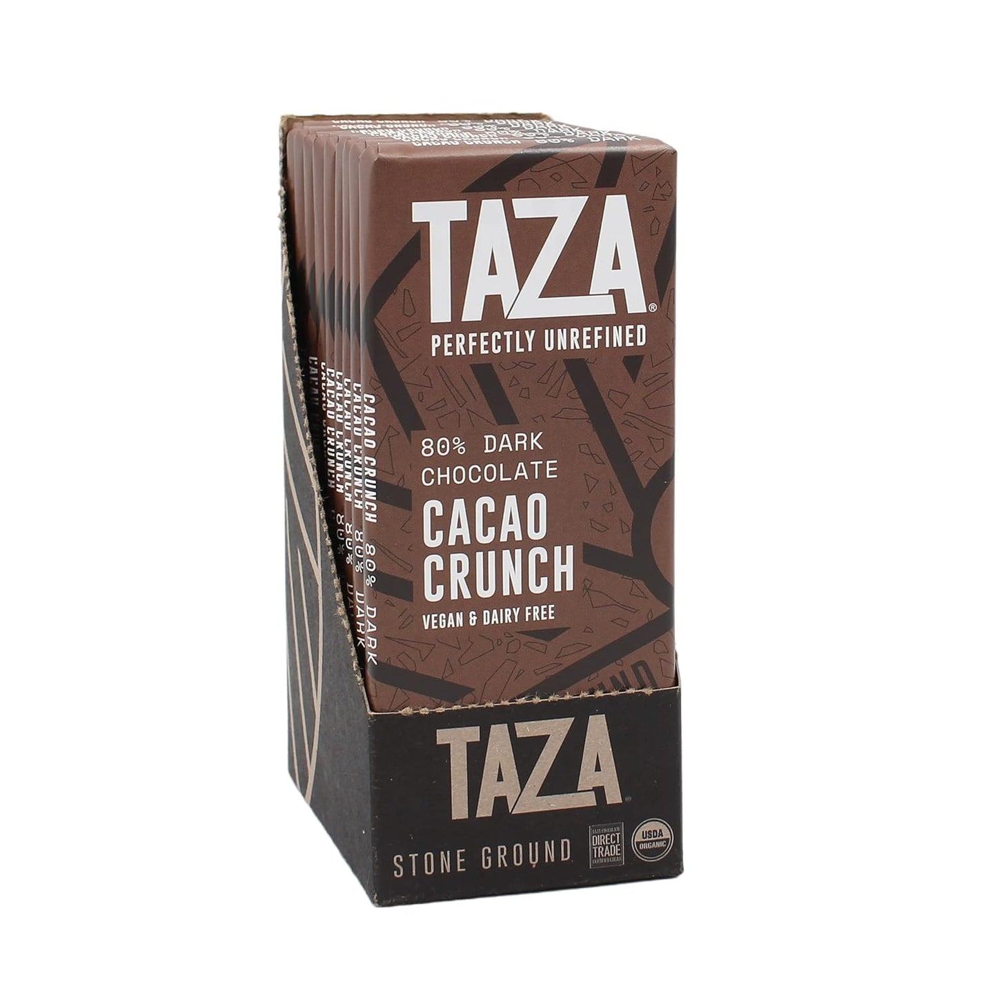 Taza Chocolate Organic Amaze Bar 80% Cacao Crunch Treat