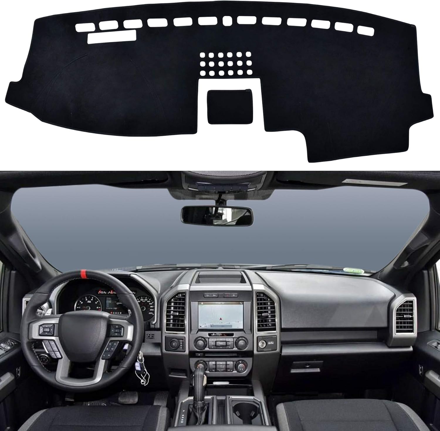SPEEDWOW Dashboard Cover Mat for Ford F150 2015-2020 Models