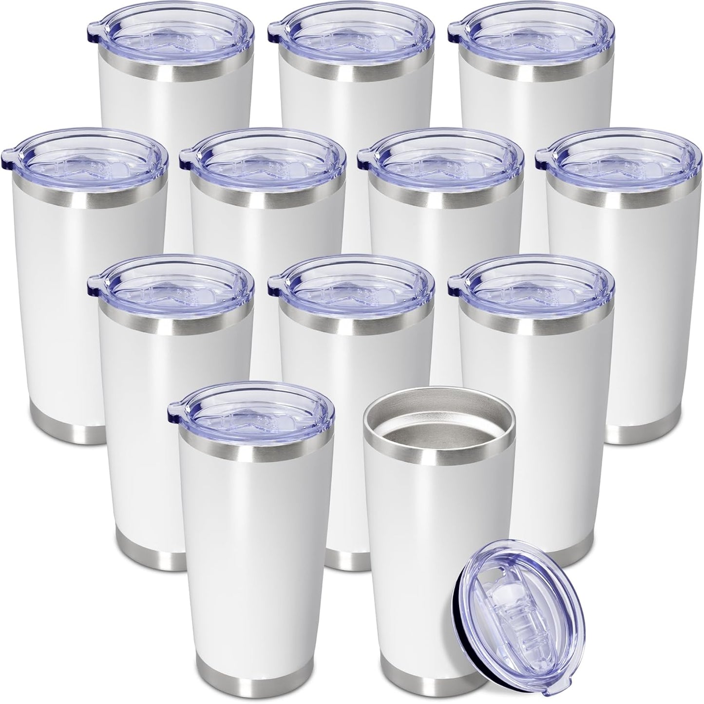 20 oz Stainless Steel Tumbler Travel Mug with Lid - 12 Pack