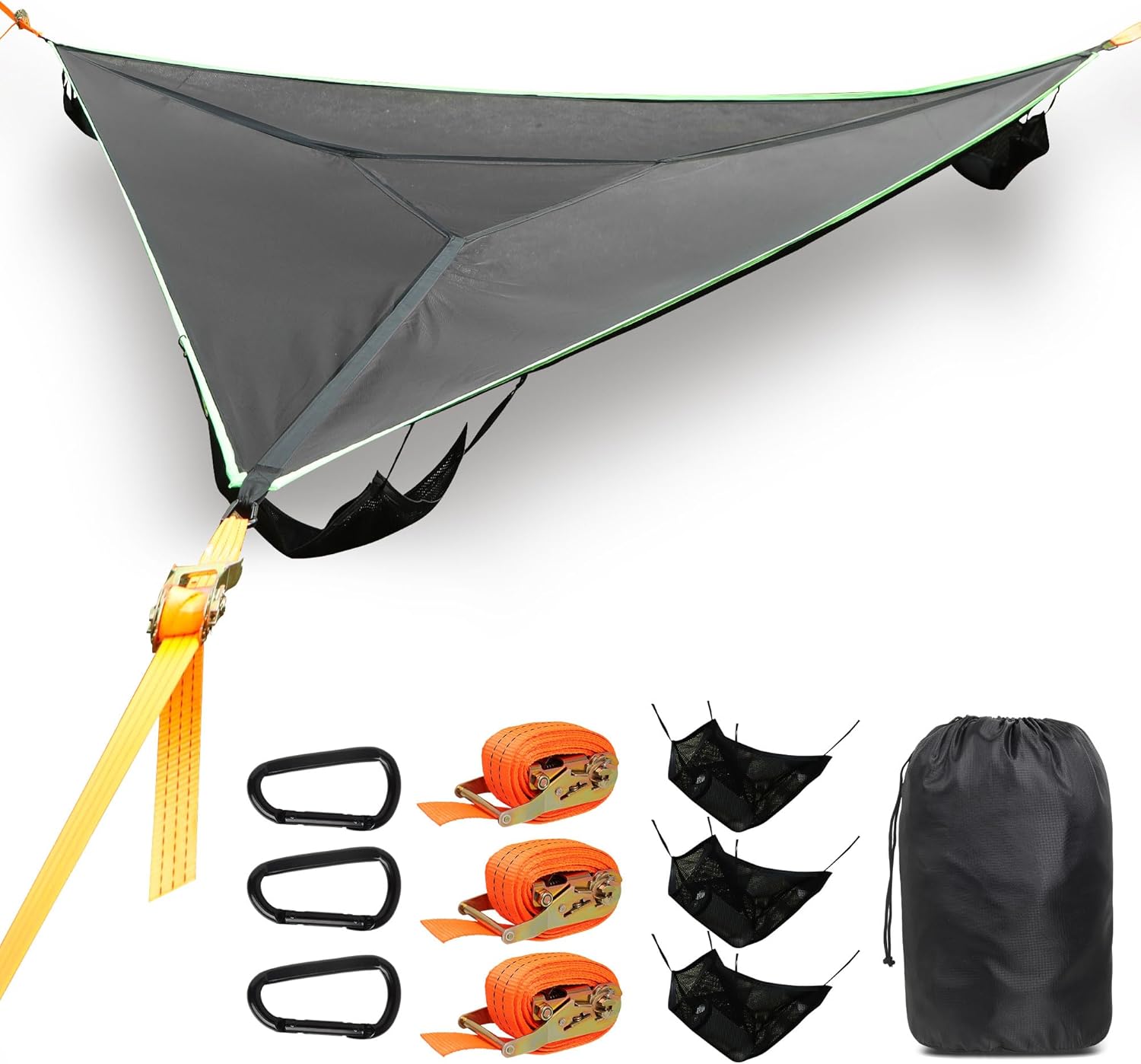 13 Ft Triangle Camping Hammock: 3 Straps & Bag Included!