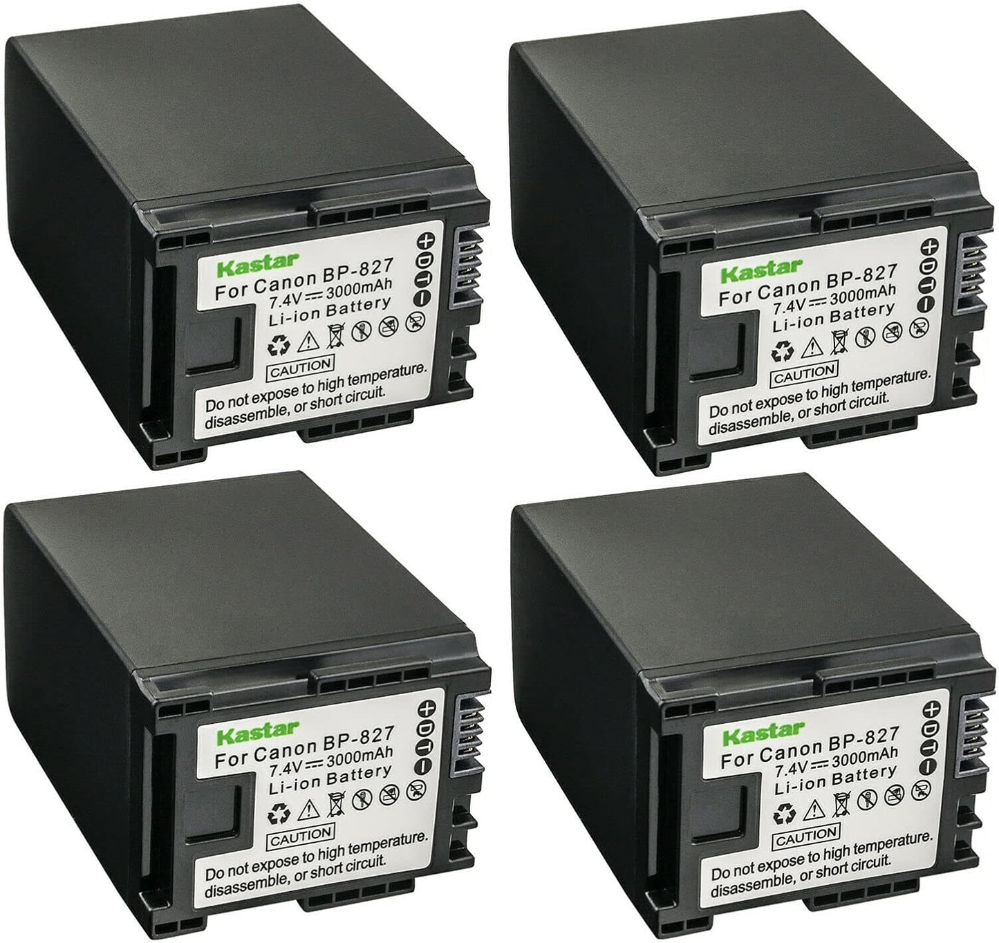 Kastar 4-Pack BP-827 Battery Replacement for Canon Cameras