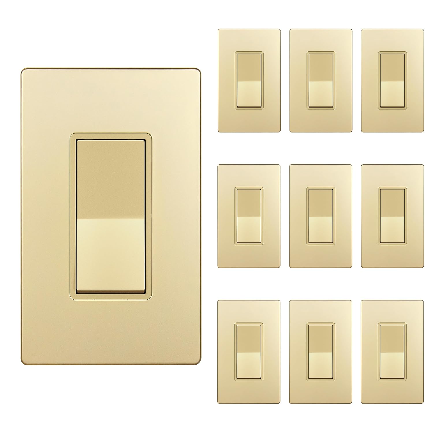 ENERLITES Elite Series Decorator Rocker Light Switch 10 Pack