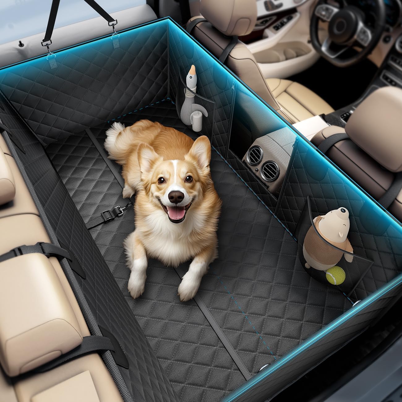 Wigoo Dog Car Seat Cover for Back Seat - Heavy Duty Hammock
