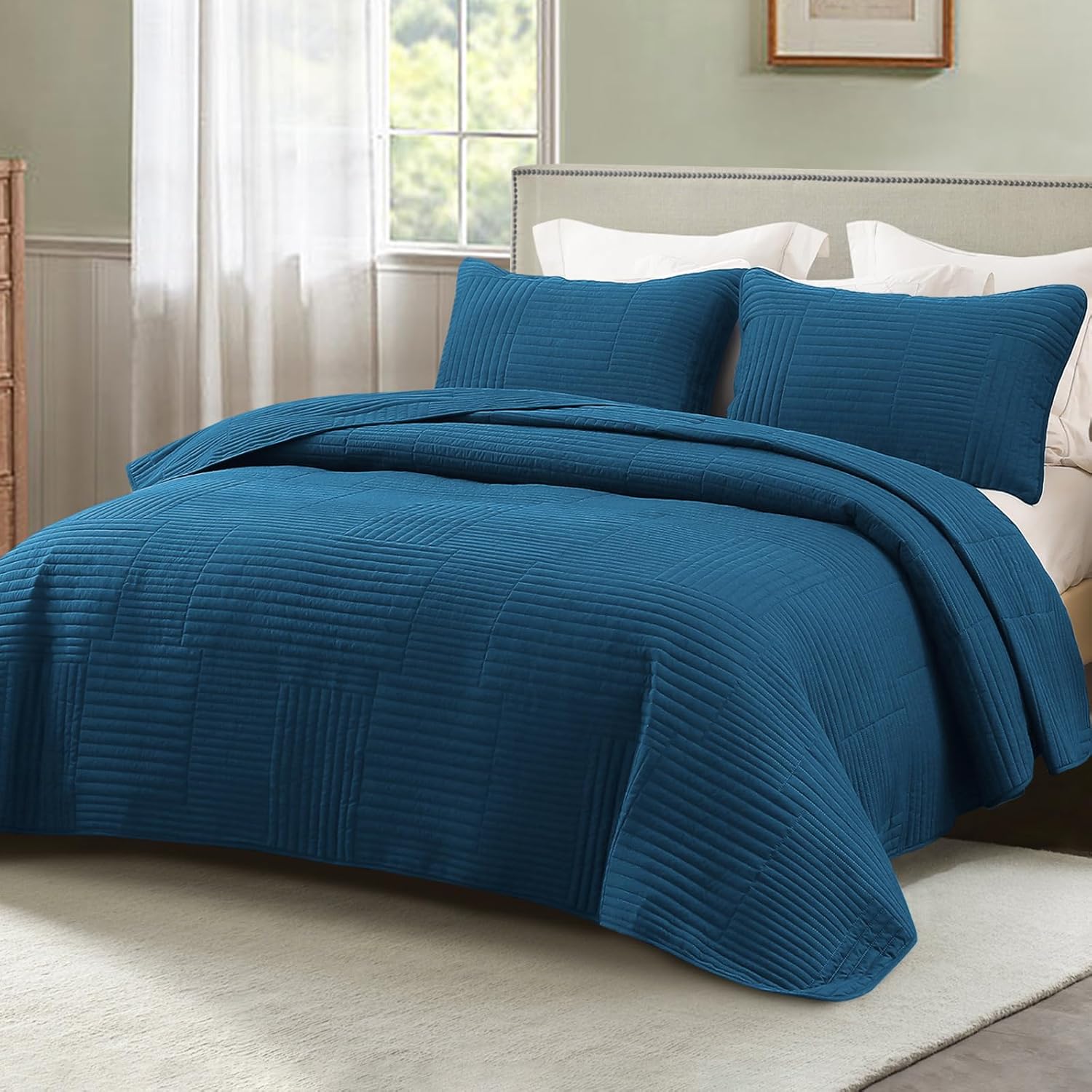 Ultra Soft King Quilt Bedding Set for All Seasons Comfort