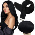 Full Shine Real Human Hair Tape In Extensions Black 24in - Seamless