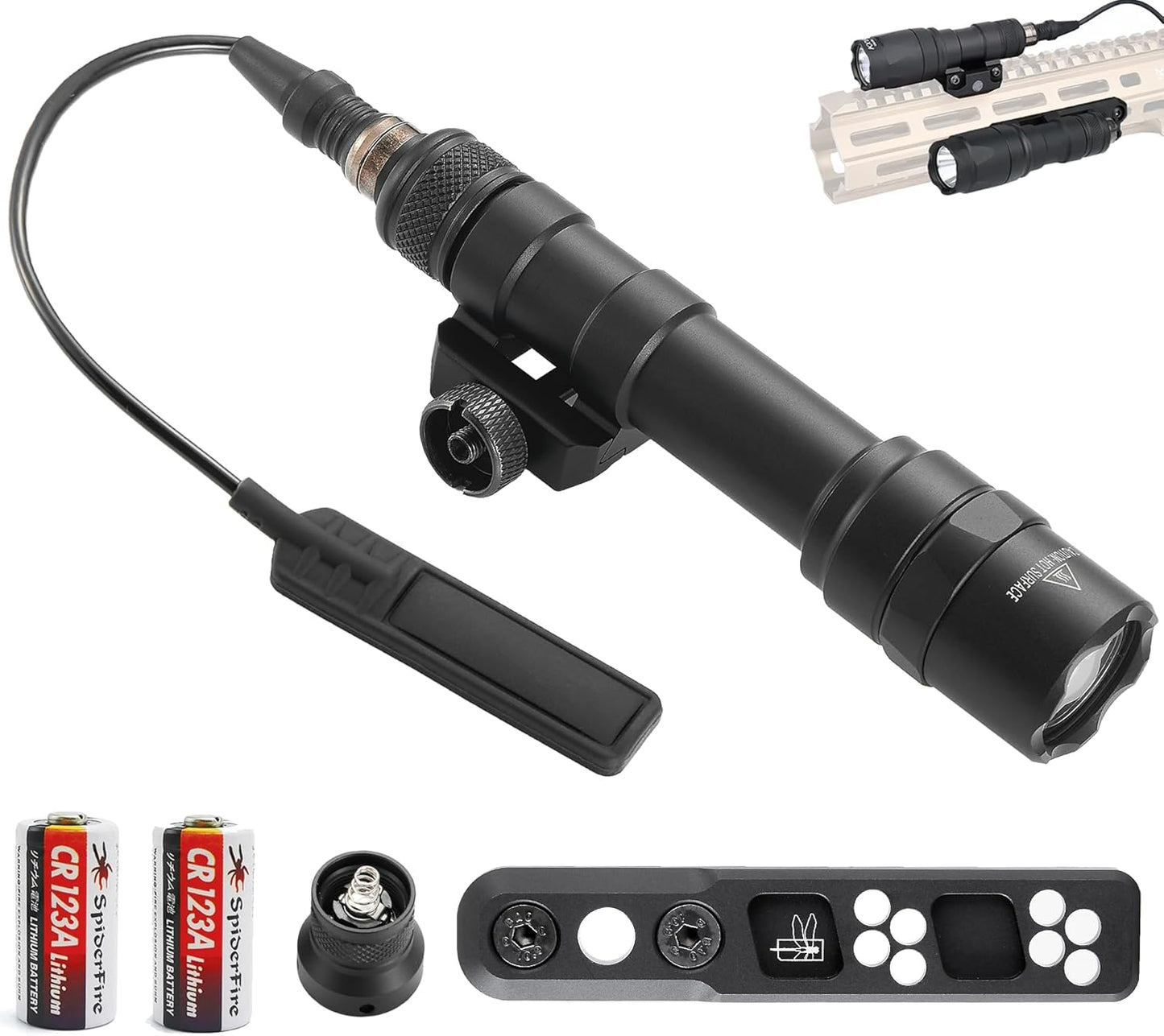 Tactical Flashlight 1000 Lumens with Remote Pressure Switch