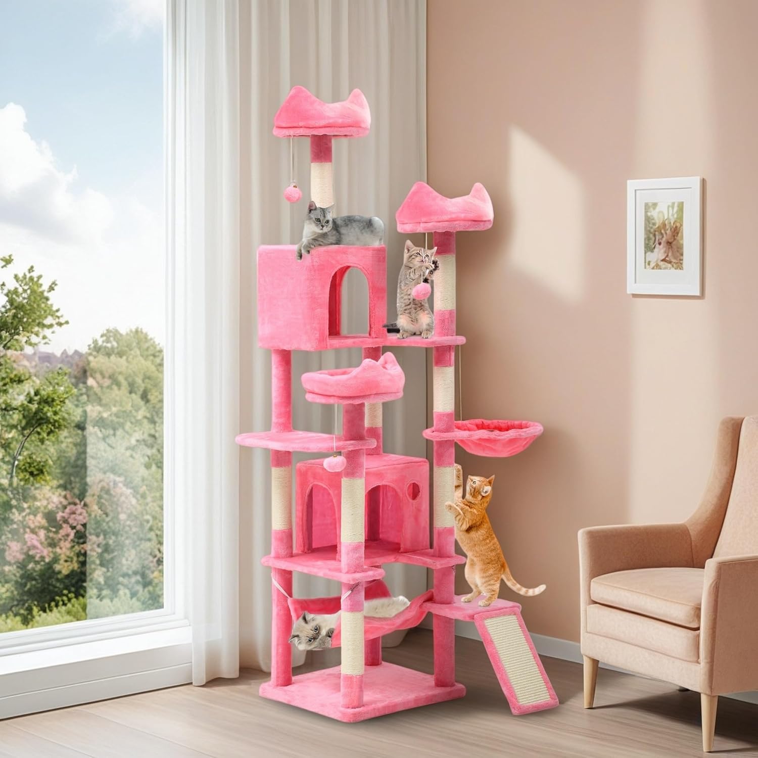 YITAHOME 75-Inch Tall Cat Tree Indoor for Happy Kittens