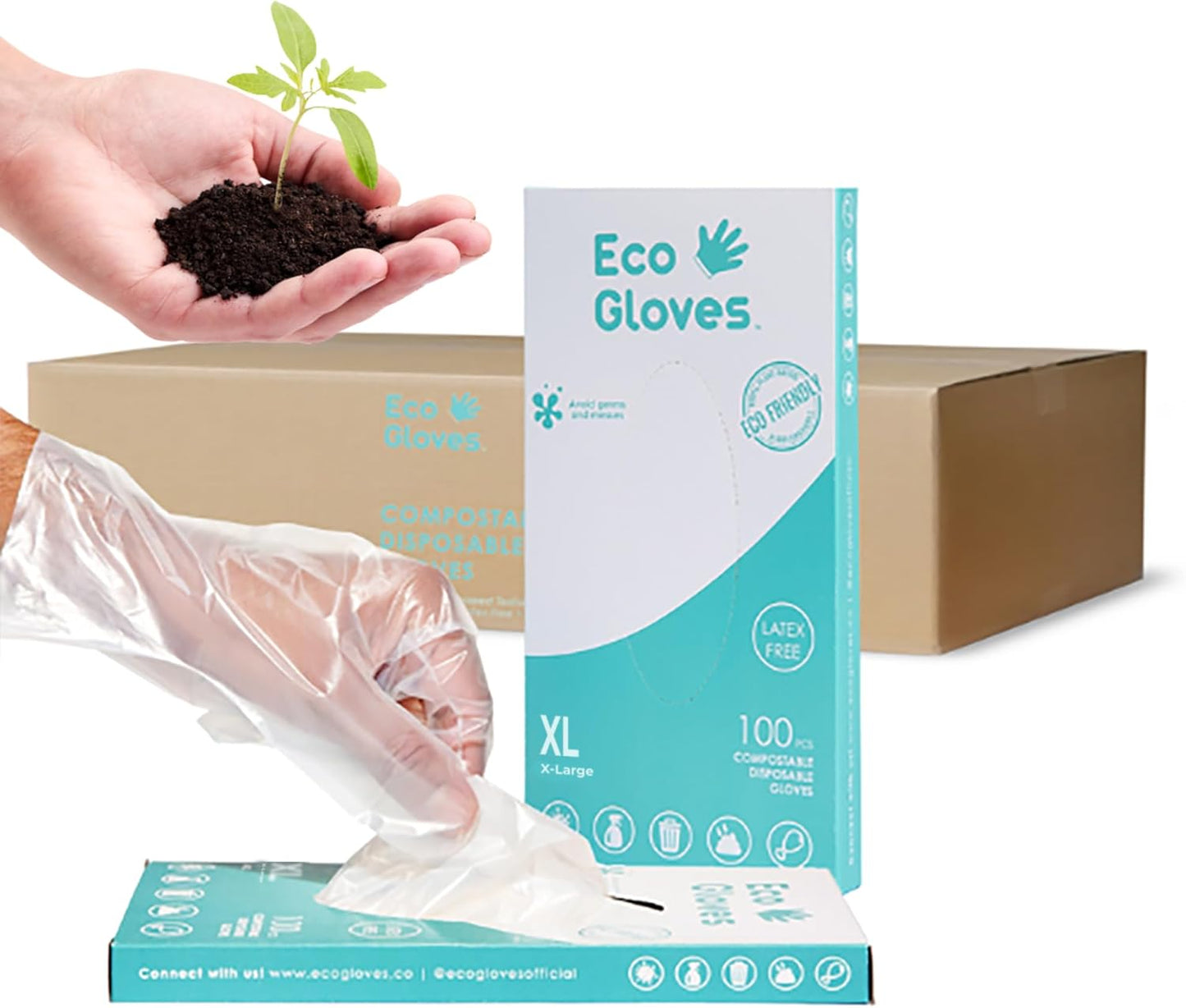 Plant-Based Compostable Eco-Friendly Gloves for Food Prep