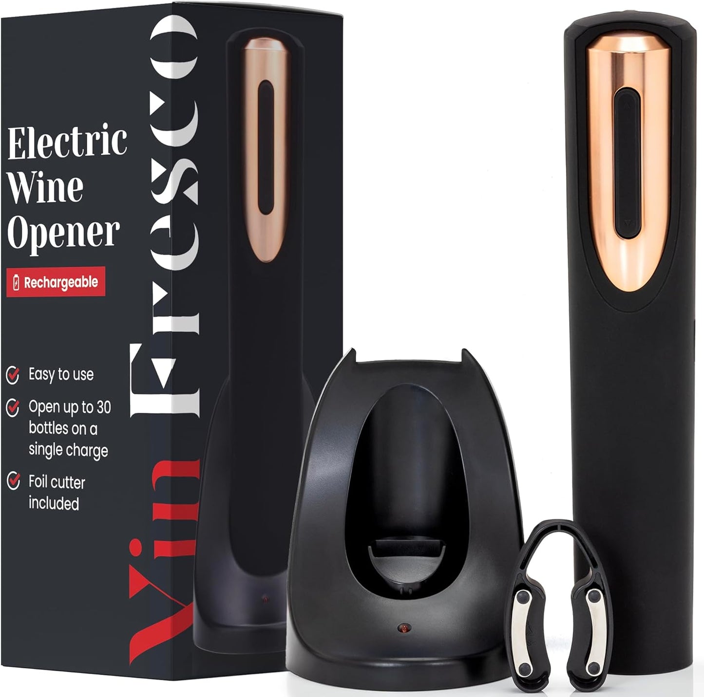 Rechargeable Electric Wine Bottle Opener - Effortless Cork Removal