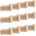 12 Pack Wood Wall Hooks Natural Wooden Coat Hooks - Rustic Entryway