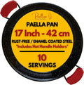 Enameled Paella Pan for Indoor and Outdoor Cooking - 17 in