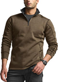 CQR Men's Thermal Fleece Quarter Zip Sweater for Training and Travel