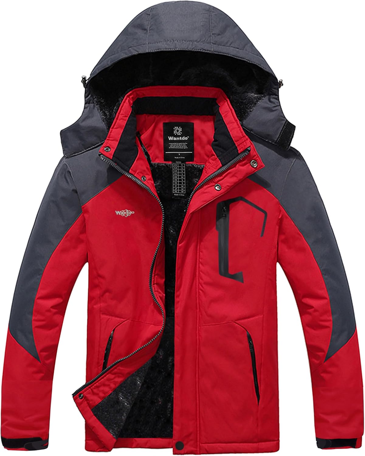 Wantdo Men's Mountain Waterproof Ski Jacket for Winter Adventures