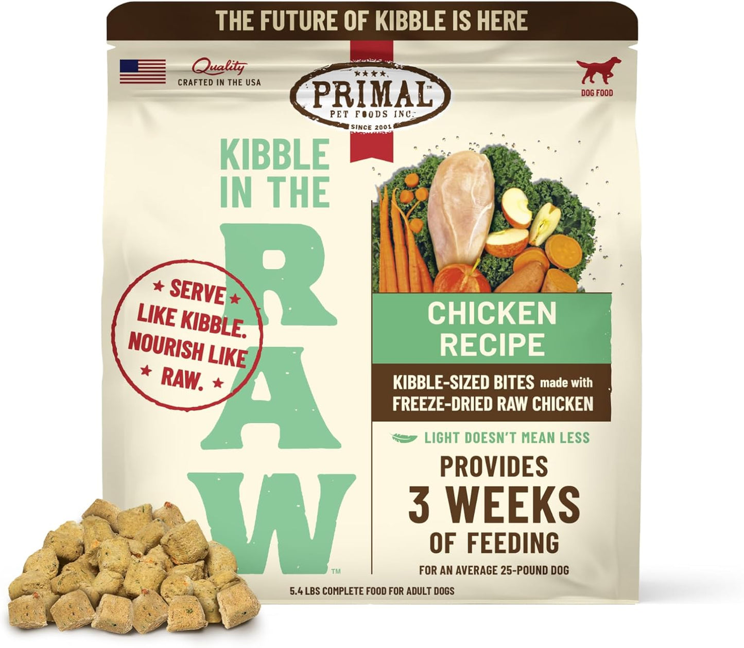 Primal Kibble in The Raw Freeze Dried Dog Food for Healthy Pets