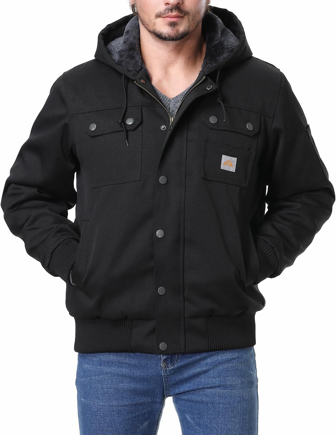 Men's Fit Relaxed Work Coat Waterproof Fleece Lined Jacket