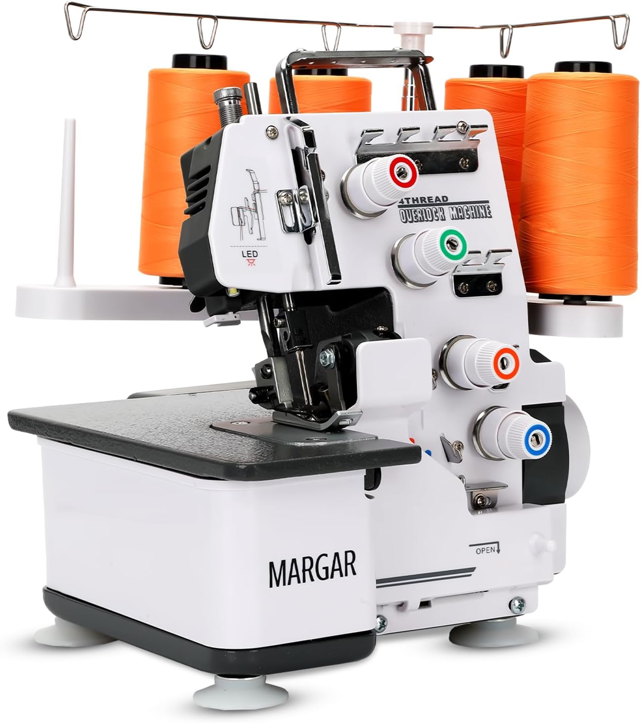 Pro Serger Sewing Machine with Heavy-Duty Metal Frame and LED Light
