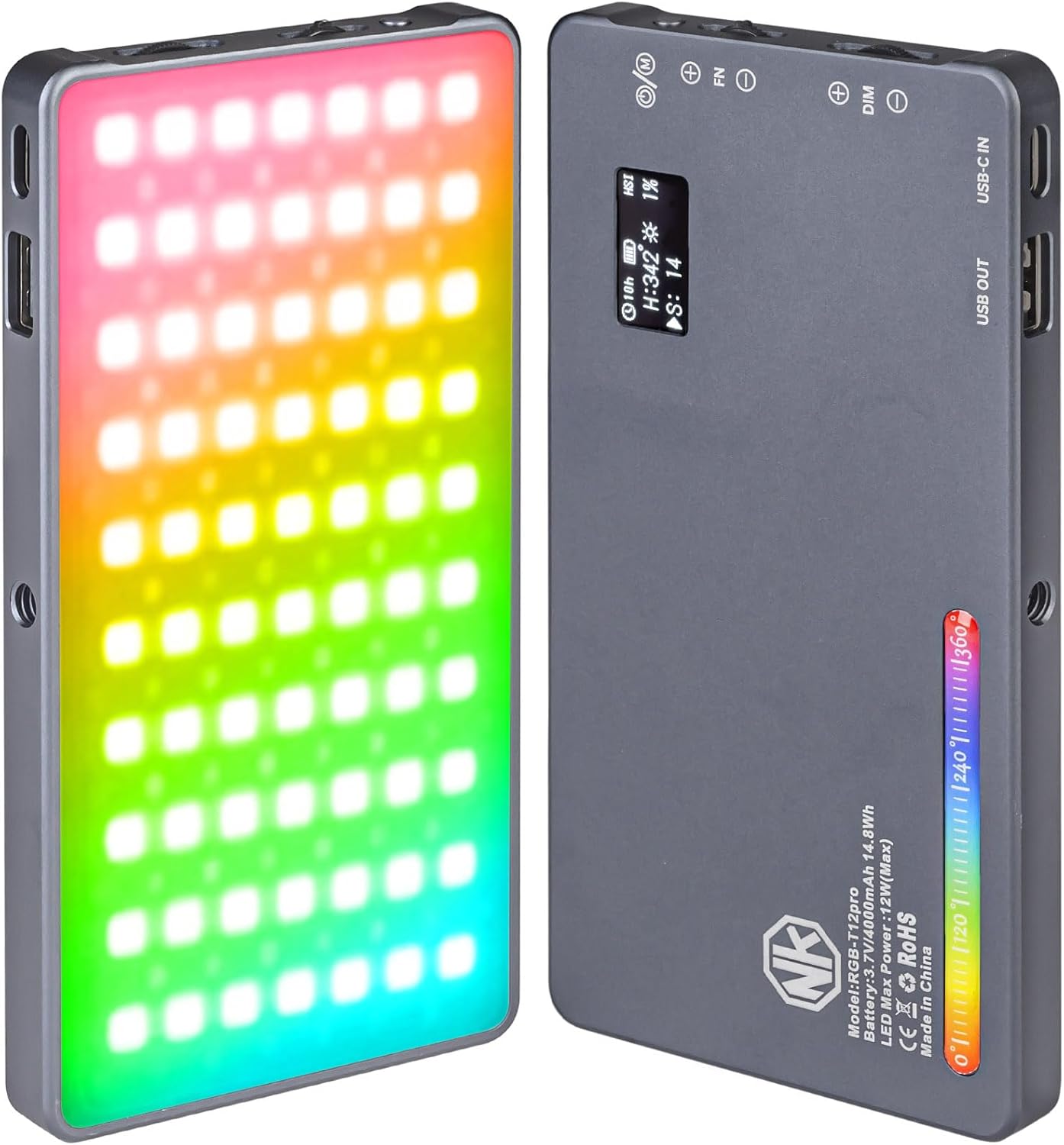 T12 Pro RGB Video Light: Portable 12W LED for Photography