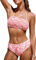 CUPSHE Bikini Set Two Piece Swimsuit Bandeau Top with Mid Waisted