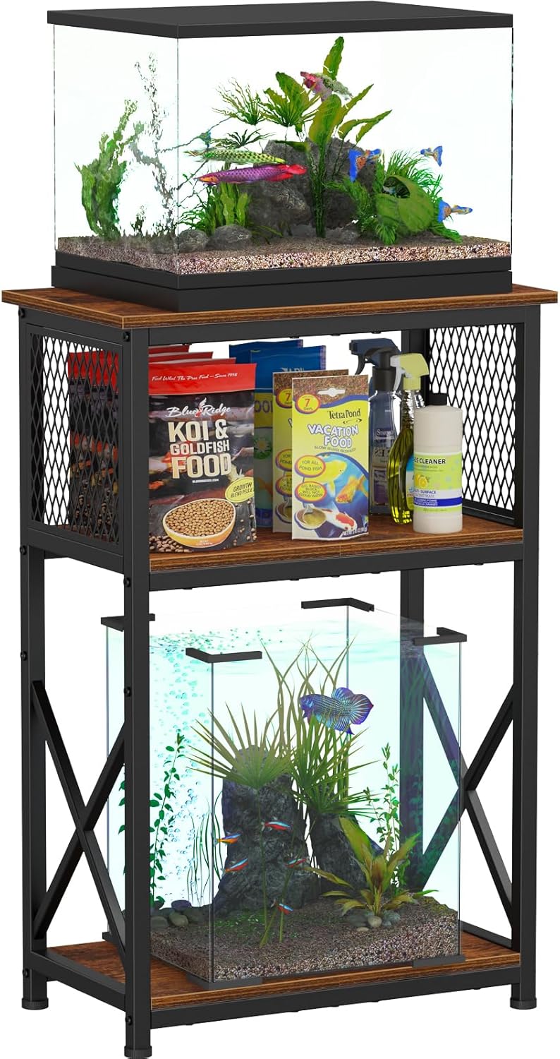 Snughome 10 Gallon Aquarium Stand with Storage and Style