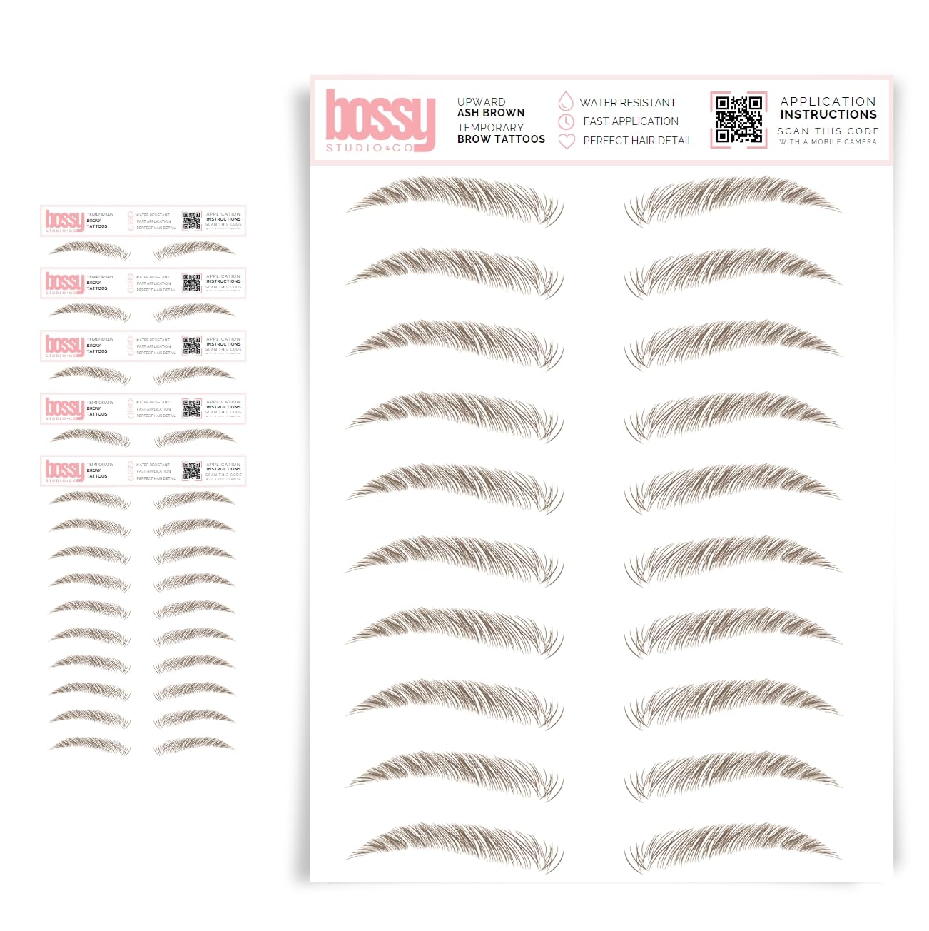 5 Pack Waterproof Eyebrow Tattoos for Natural Hair-Like Brows