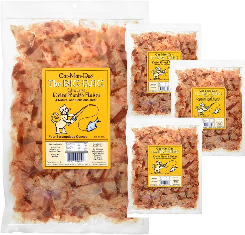 Cat-Man-Doo Extra Large Dried Bonito Flakes for Pets - 4oz Pack