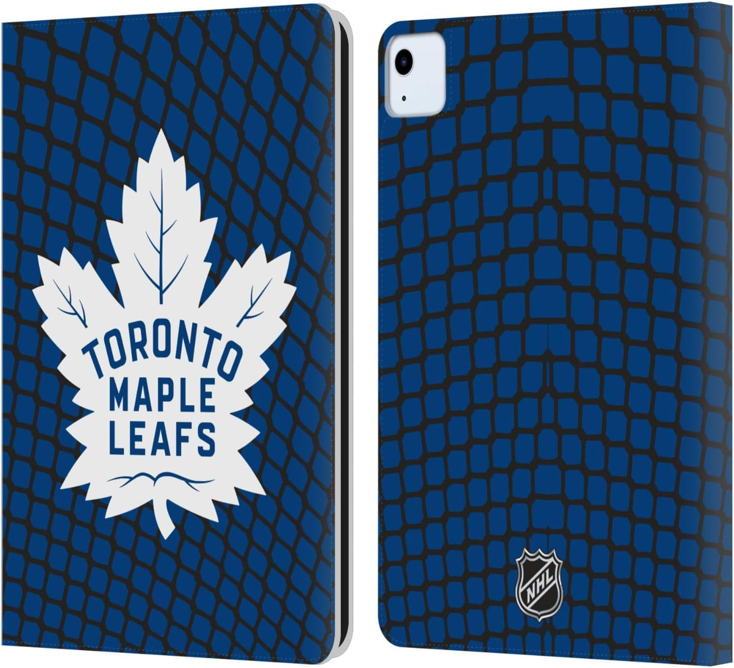 NHL Net Pattern Toronto Maple Leafs Leather Wallet Case for iPad
