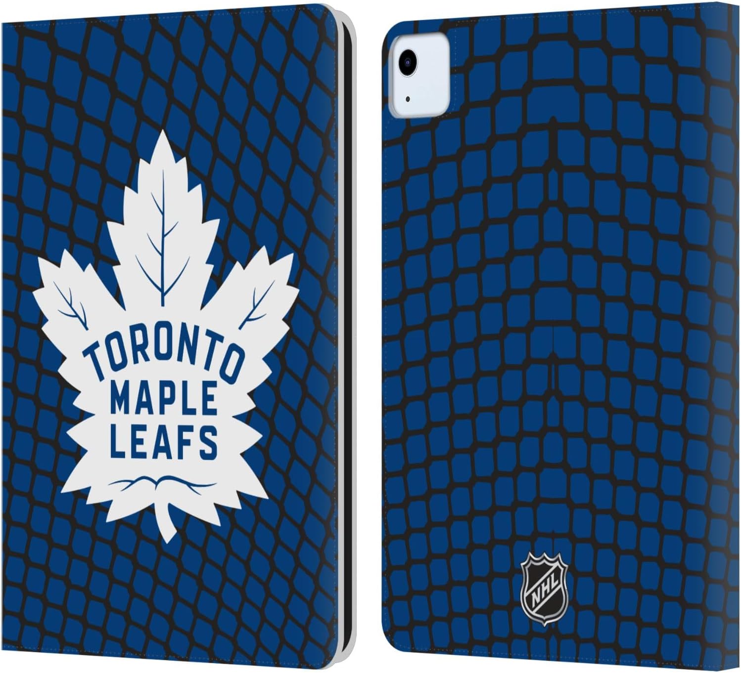NHL Net Pattern Toronto Maple Leafs Leather Wallet Case for iPad