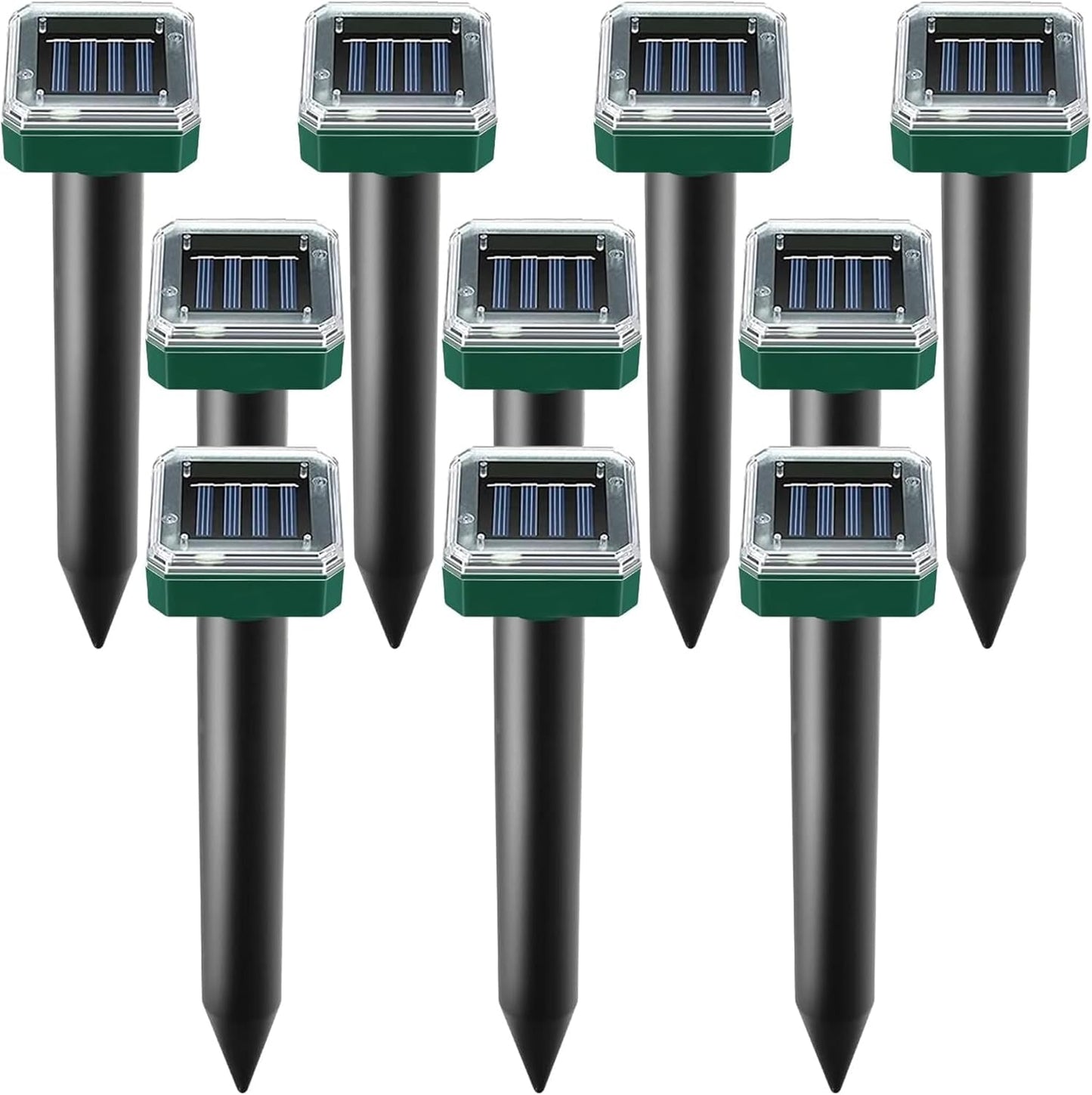 10 pk Solar Mole Repellent Spikes for Garden Yard Protection