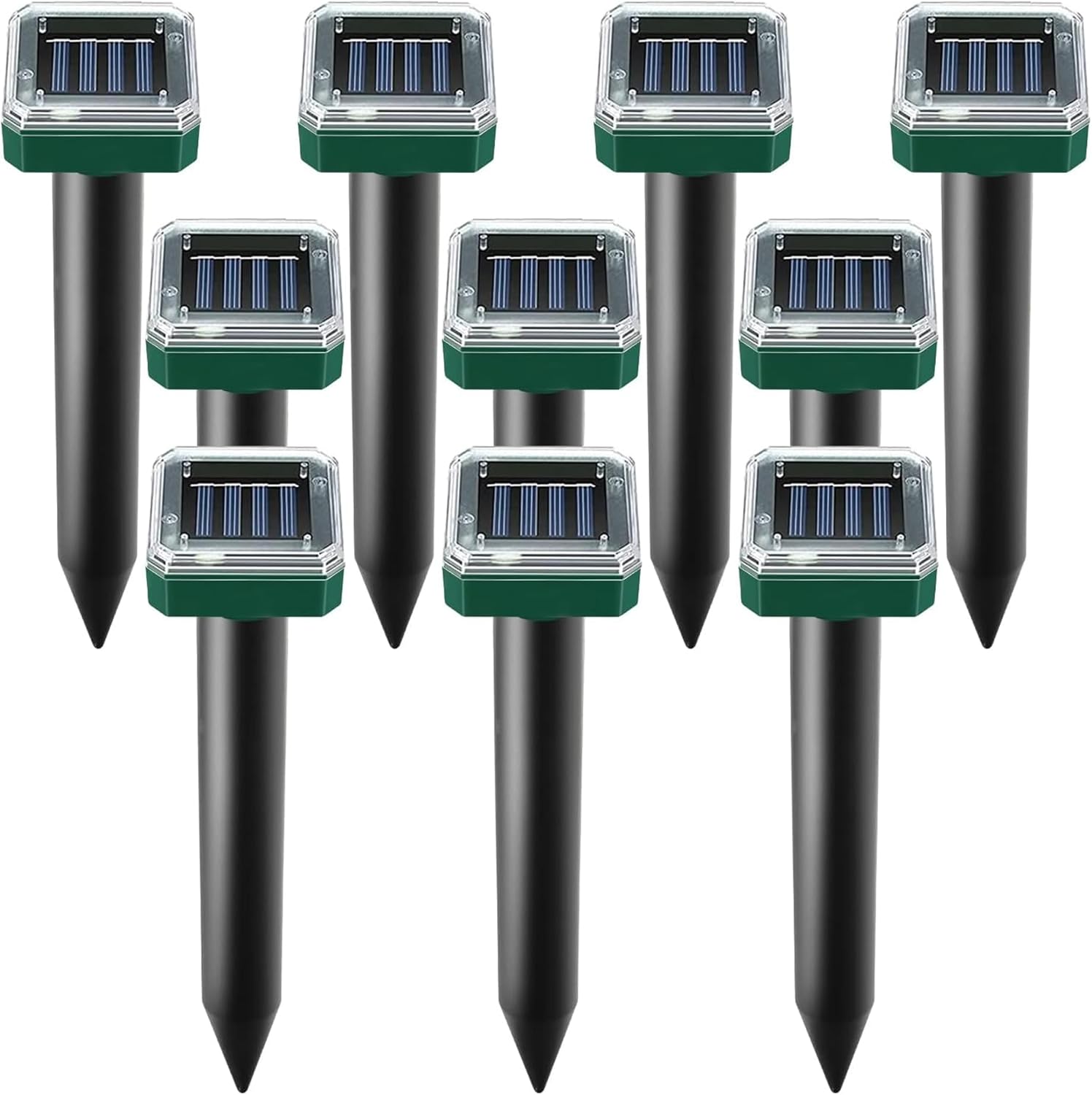 10 pk Solar Mole Repellent Spikes for Garden Yard Protection
