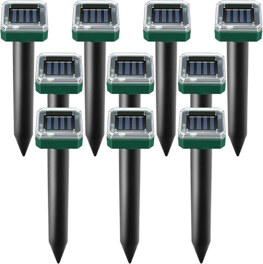 10 pk Solar Mole Repellent Spikes for Garden Yard Protection