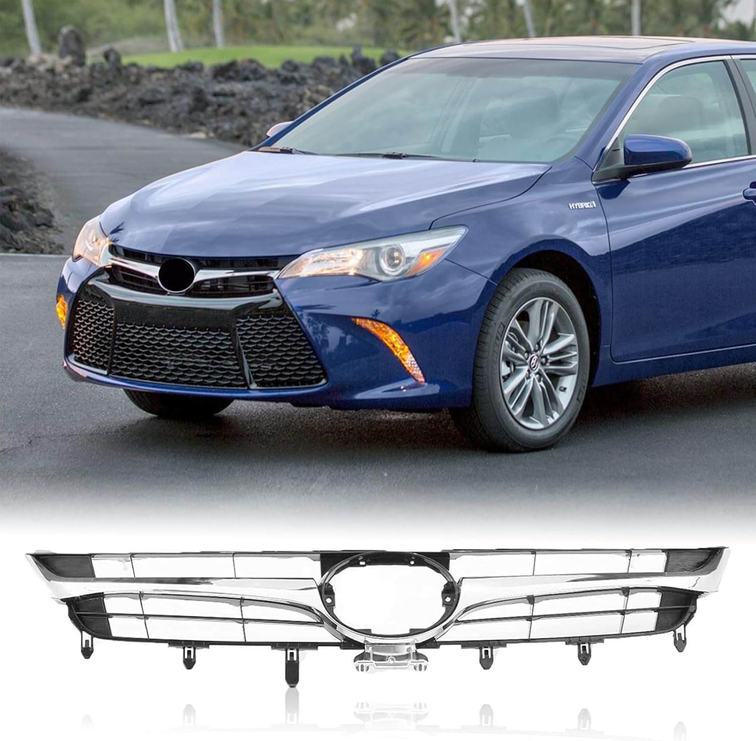 Front Bumper Upper Grille for 2015 2016 2017 Toyota Camry