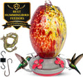 Hummingbird Feeder Hanging Glass with Ant Moat - Volcano Red
