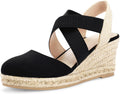 mysoft Women's Closed Toe Crisscross Elastic Ankle Strap Sandals