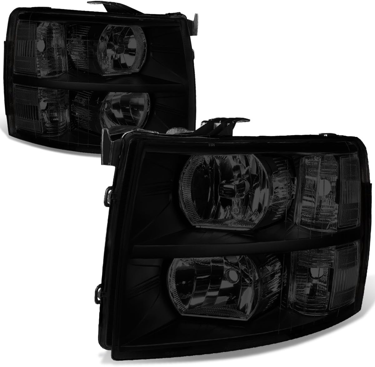 Black Smoke Lens Headlights for 07-13 Silverado 1500 Models