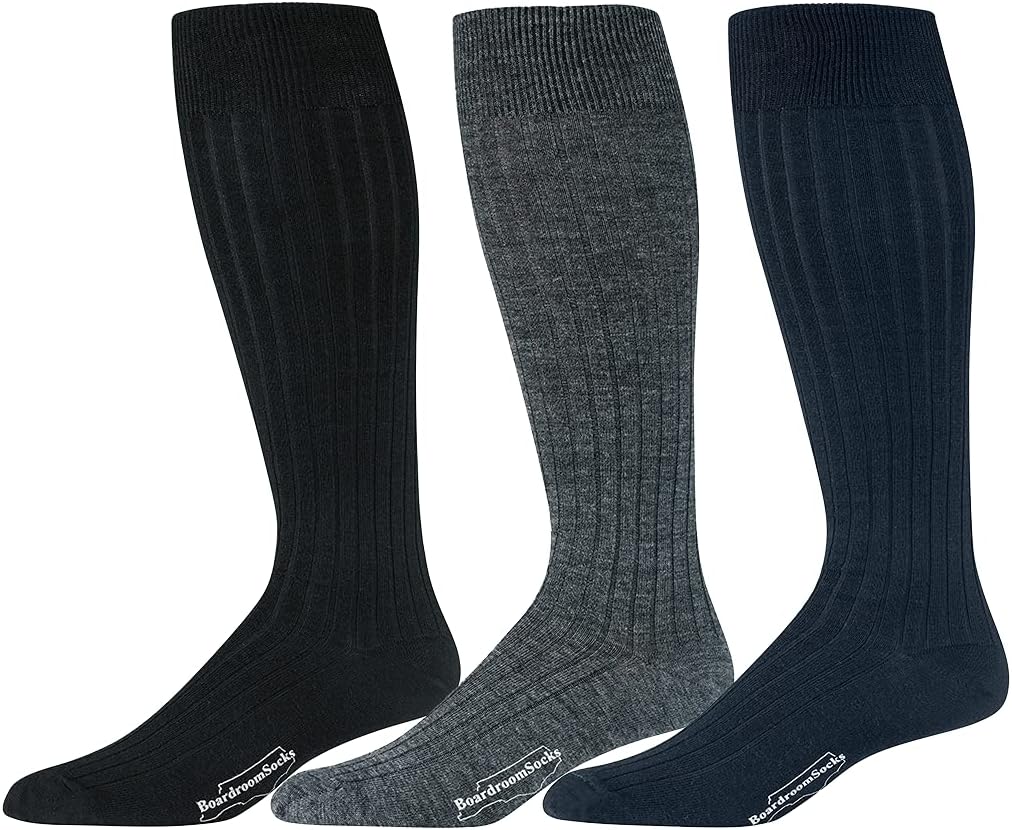 Merino Wool Dress Socks for Men - Over-the-Calf Comfort