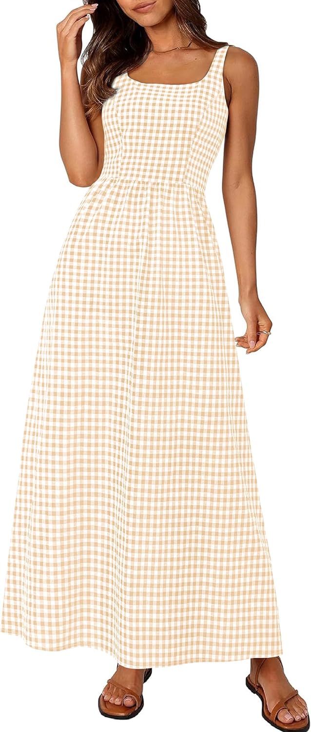 PRETTYGARDEN Women's Summer Spaghetti Strap Maxi Dresses