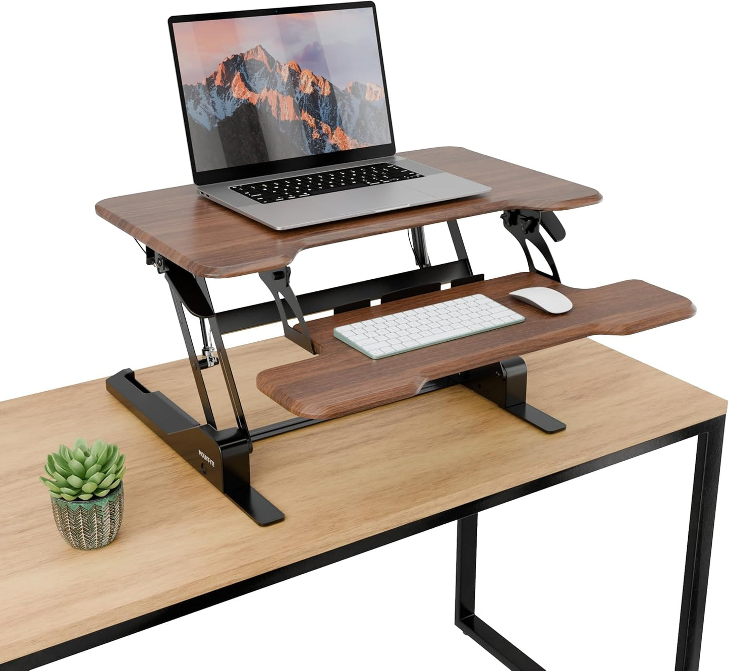 Height Adjustable Standing Desk Converter for Compact Workspaces