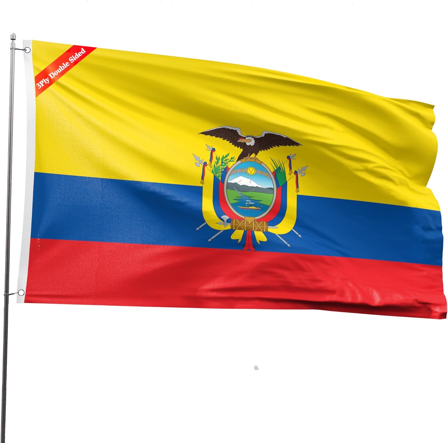 Double Sided Ecuador Flag 4x6FT for Festivals and Events