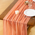 Socomi 6pcs Peach Fall Thanksgiving Gauze Table Runner for Events