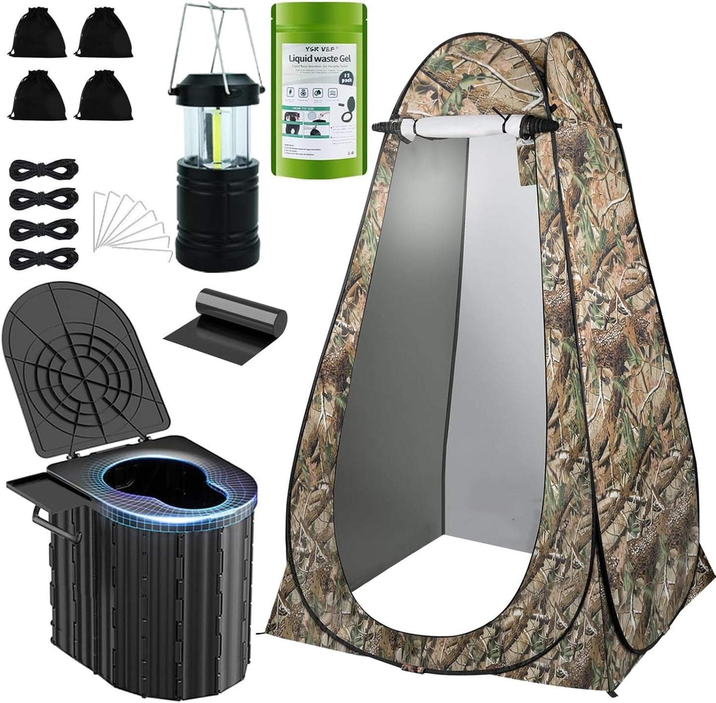 Portable Camping Toilet with Privacy Tent for Outdoor Comfort