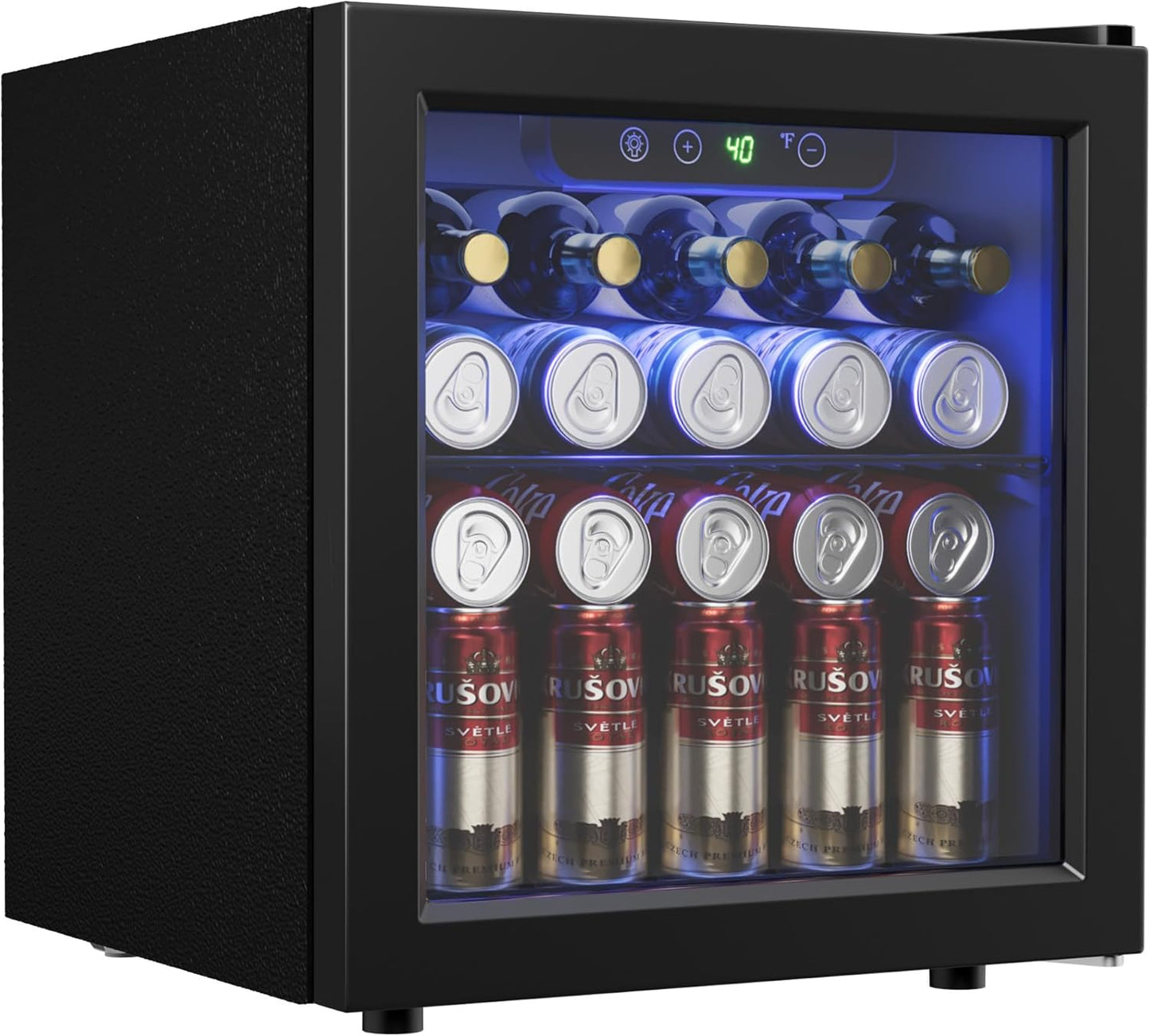 48 Can Beverage Refrigerator Cooler with Adjustable Shelves