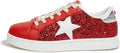Women's Fashion Star Sneakers - Sparkly Low Top Comfortable Walkers