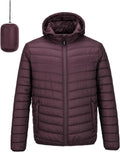 Outdoor Ventures Men's Lightweight Packable Hooded Puffer Jacket make