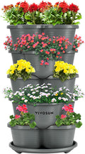 VIVOSUN 5 Tier Vertical Gardening Stackable Planter Grey - Space