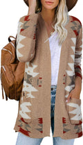 FERBIA Boho Cardigan Aztec Open Front Loose Slouchy Sweater - Cozy
