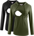 Nursing Hoodie for Women Long Sleeve Wrap Front - Easy Access