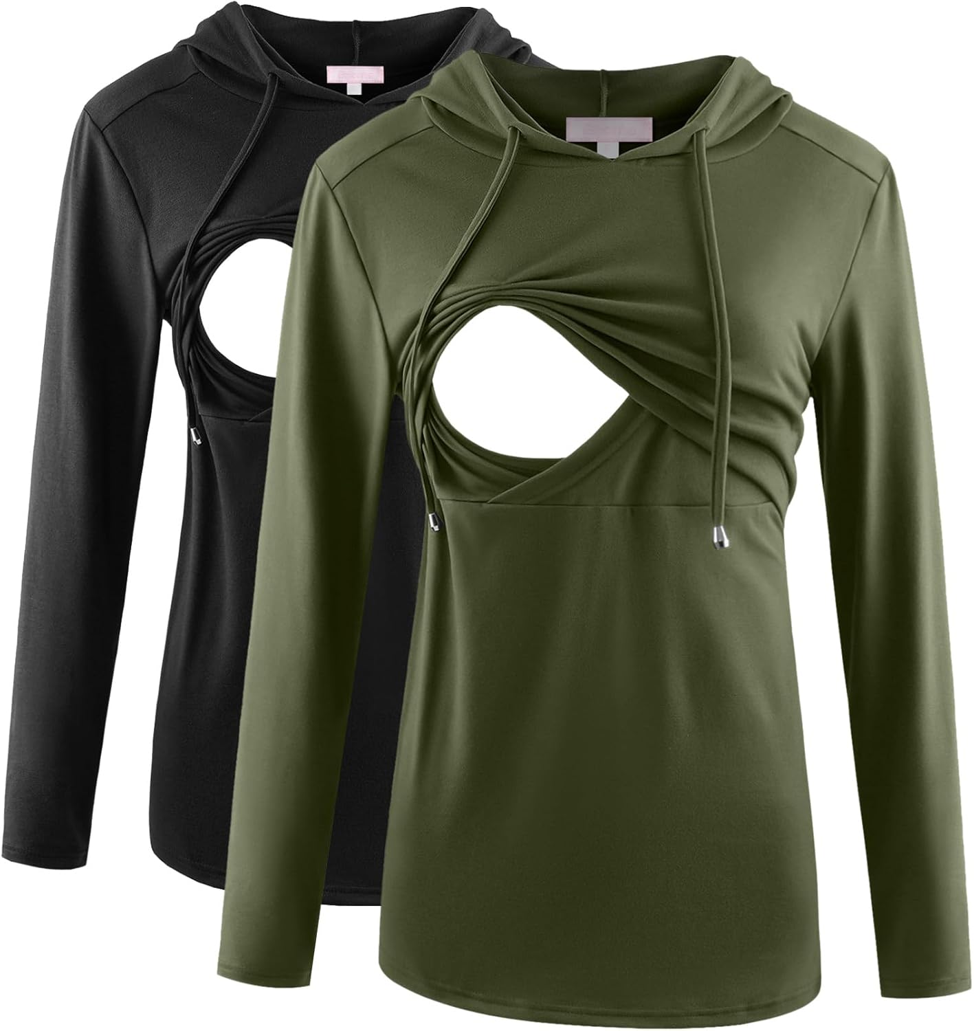 Bhome Nursing Shirt Long Sleeves Hoodie for Breastfeeding Moms